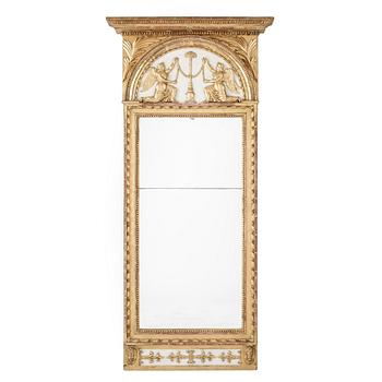 SPEGEL, sengustaviansk, med Stockholms hallstämpel, omkring 1800.