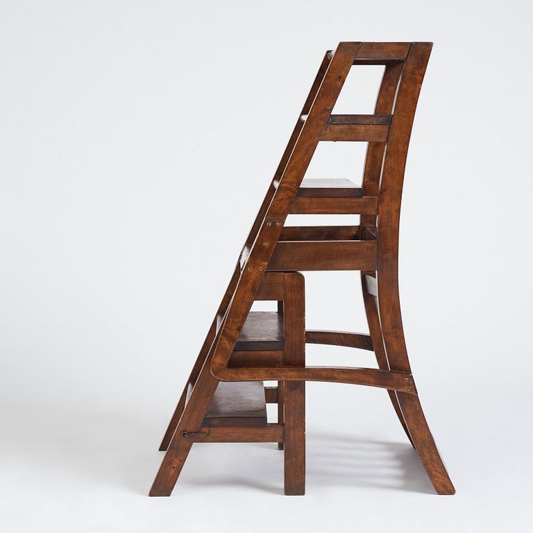 Axel Einar Hjorth, a stained birch library chair/-ladder, Nordiska Kompaniet, 1929, made to the crown prince Gustaf Adolf.