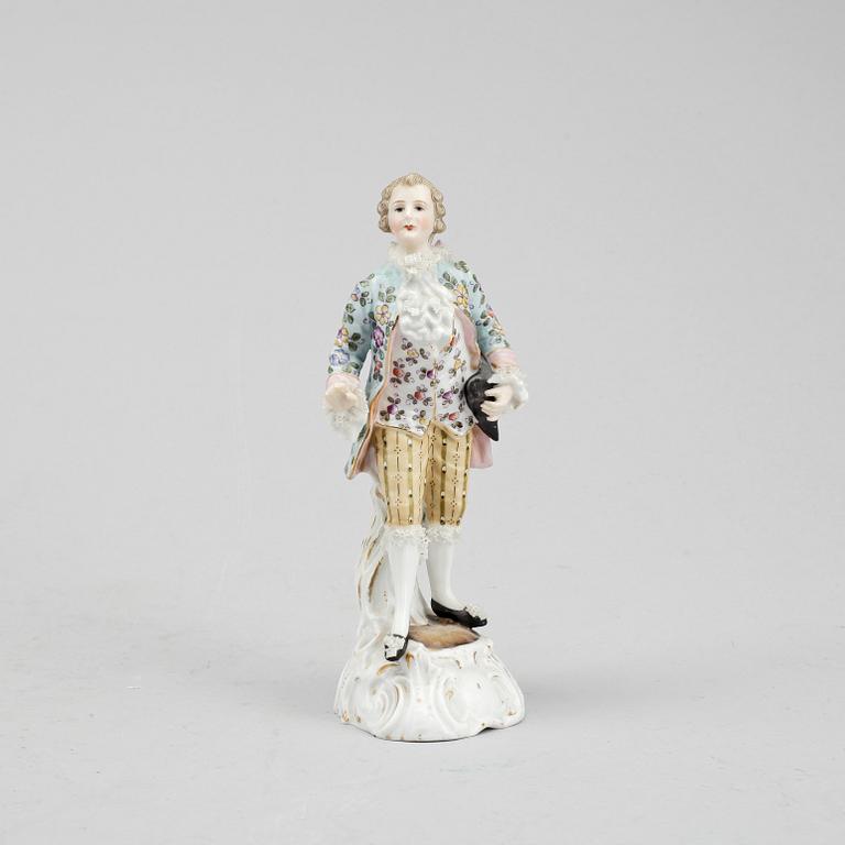 FIGURIN, porslin, Meissen liknande märke, 1800/1900-tal.