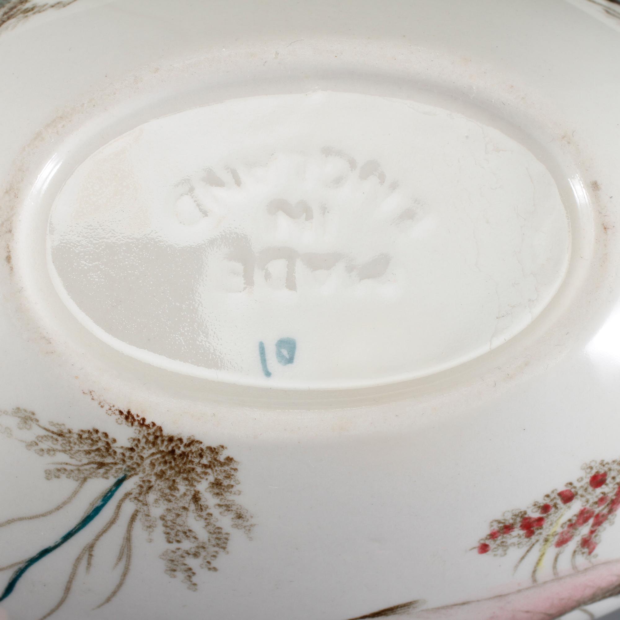 FISKSERVIS, 11 delar, flintgods, "Fish", Johnson Bros, England, 1900-talets andra hälft.