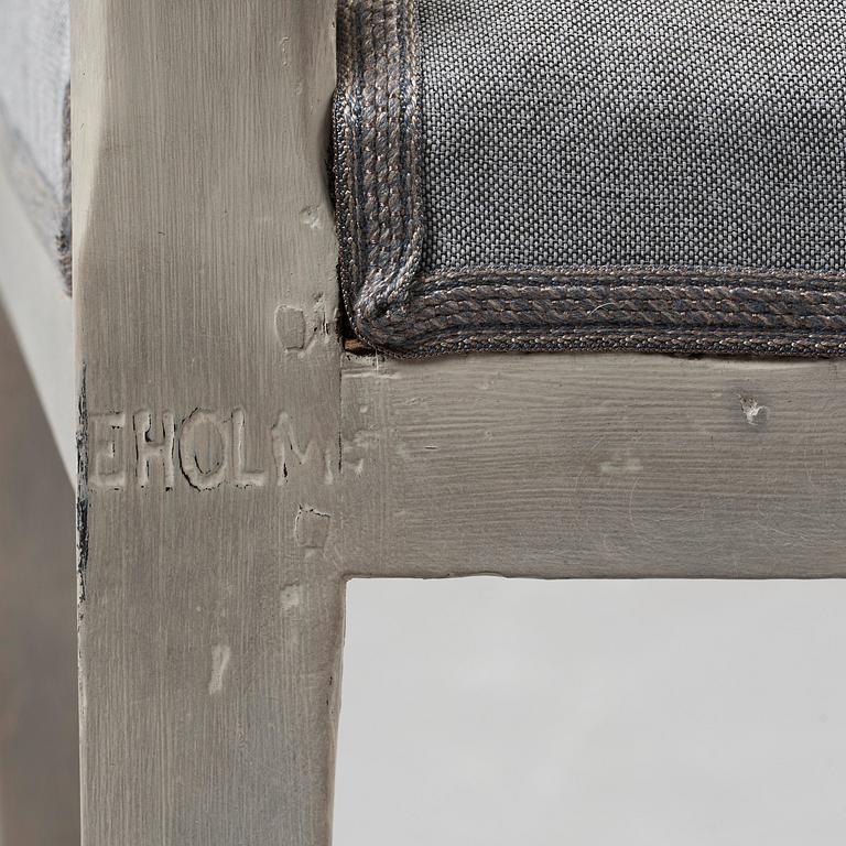 STOLAR, 12 stycken, av Erik Holm (mästare i Stockholm 1774-1814). Gustavianska.