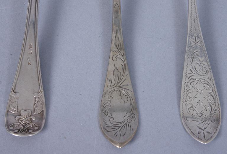 MATSKEDAR, 9, silver, delvis Firma K. Andersson, ca 550 g.