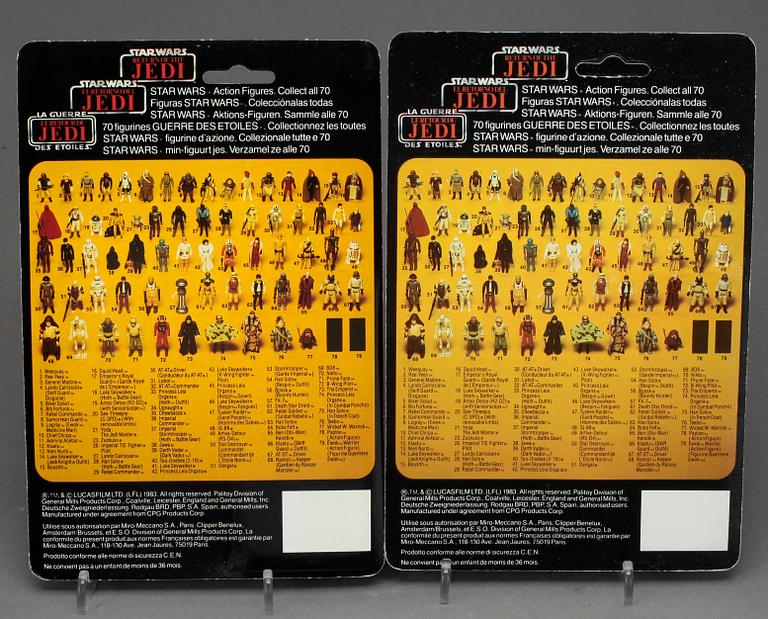 STAR WARS, 5 stycken actionfigurer, Kenner, 1983.