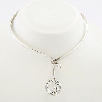 Gert Thysell, necklace silver and faceted rock crystal, Malmö 1967.