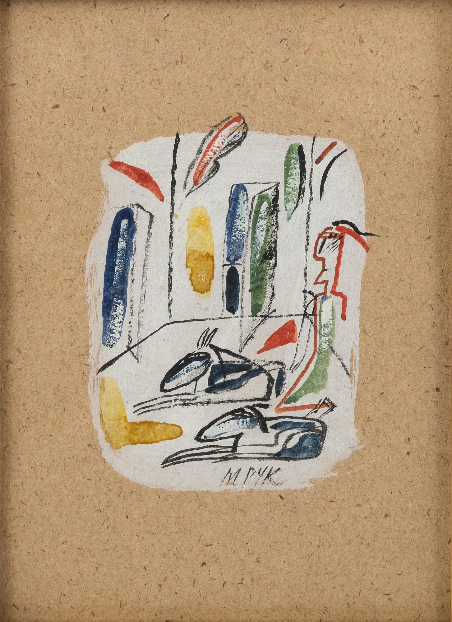 Madeleine Pyk, mixed media, signed.