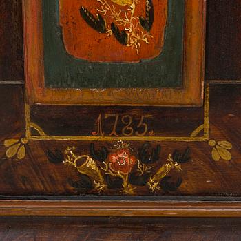 A longcase clock from Åland, Petter Linqvist, dated 1785.