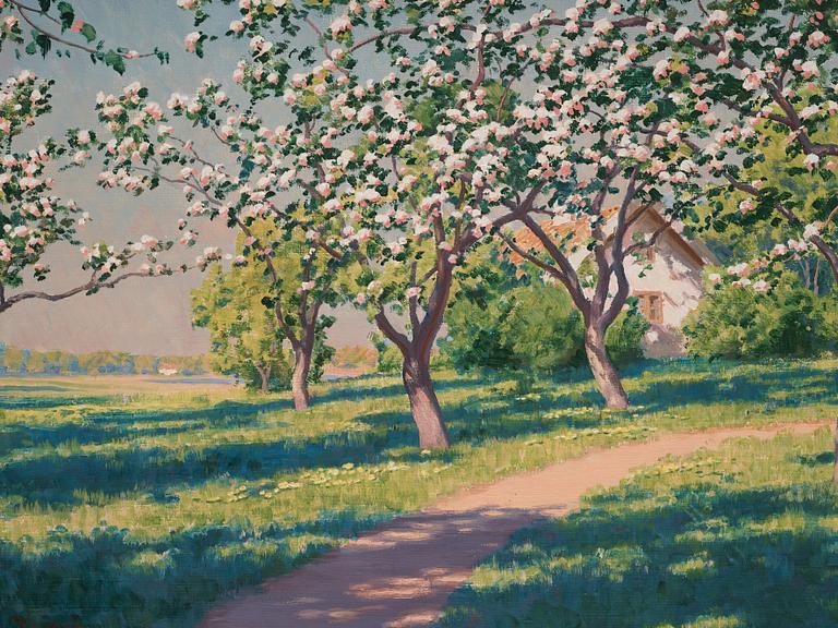 Johan Krouthén, Landskap med blommande fruktträd.