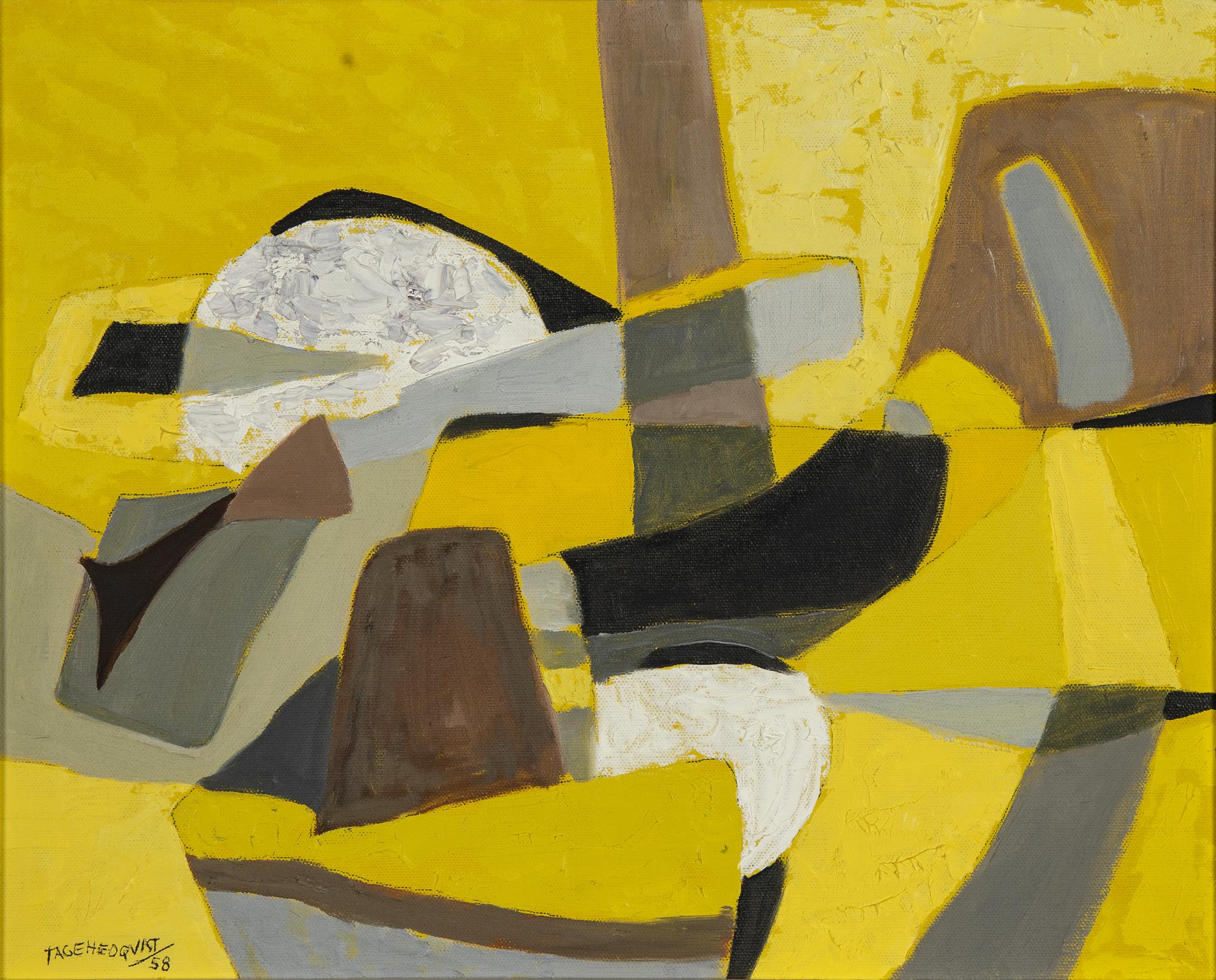 Tage Hedqvist, olja på pannå, signed och daterad -58.