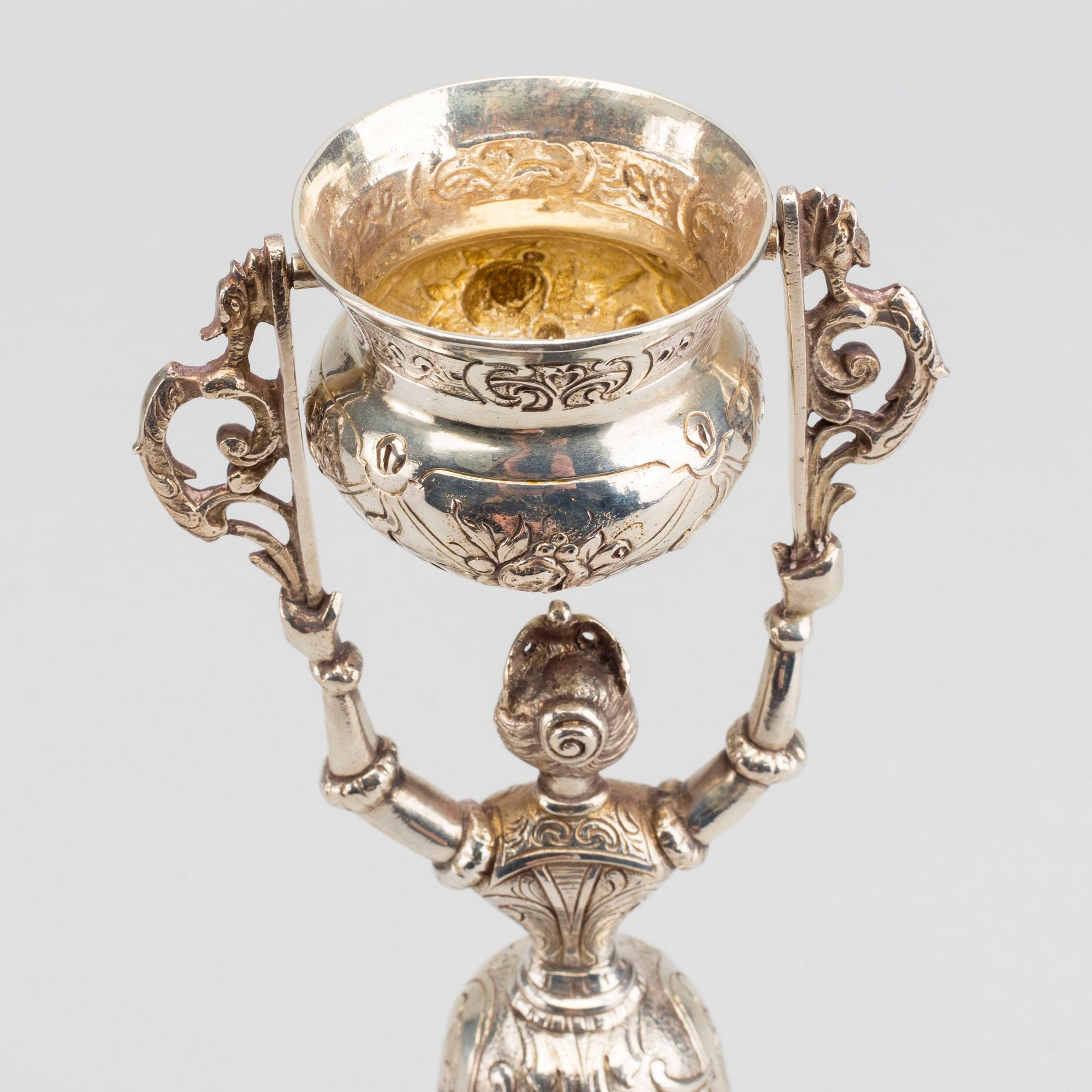 A German ca 1900 silver goblet, weight ca 237 gr.
