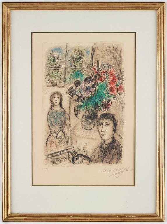 Marc Chagall, "Le Chevalet aux Fleurs".