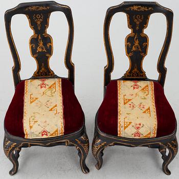 Stolar ett par, senbarock, 1700-tal.