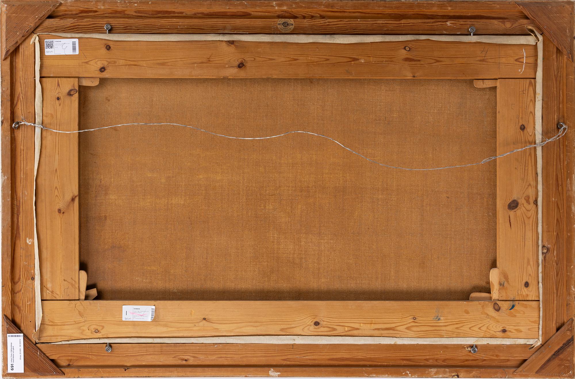 Johan Tirén, Mountain landscape with horses and a farm.