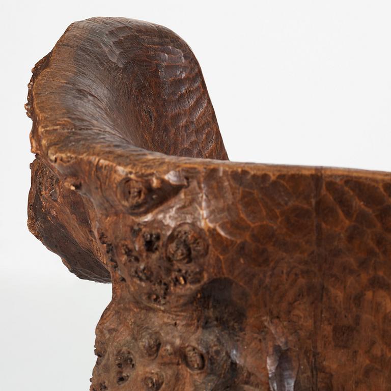 A Swedish folk art pine chair, early 20th Century.
