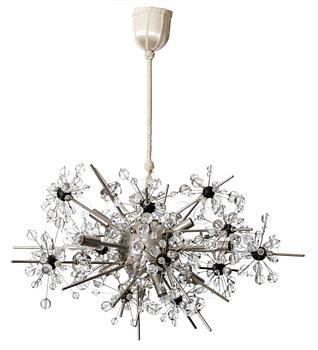 803. A J. & L. Lobmeyer ceiling lamp "The Met"/"Exploding Star", Vienna, Austria 1960's.