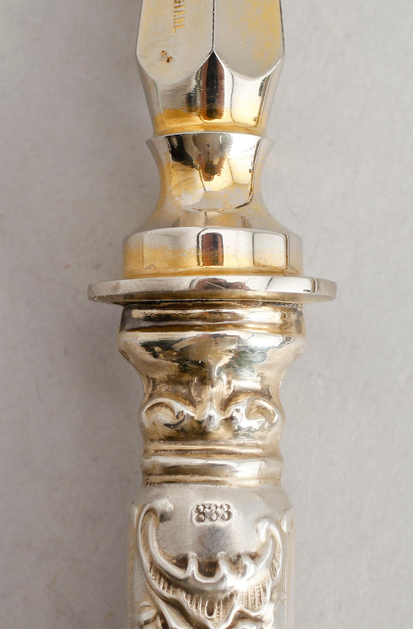 BESTICK, 2 delar, silver, sekelskiftet 1900. Total vikt ca 237 gr.