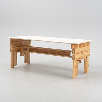 Enzo Mari, after, a wooden drawing table, made by, master carpenter in Sweden 2019.