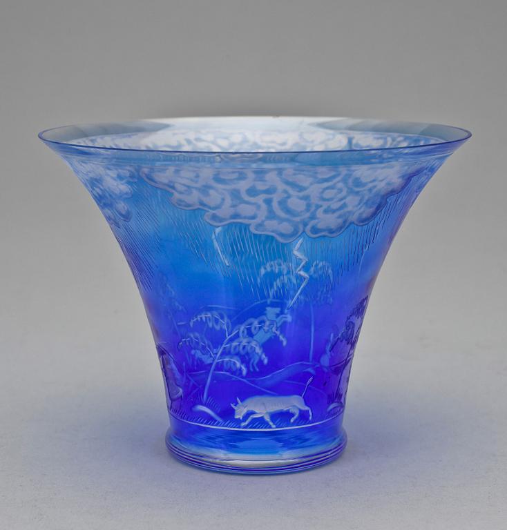 SKÅL, glas, "Åskväder", Edward Hald, Orrefors.