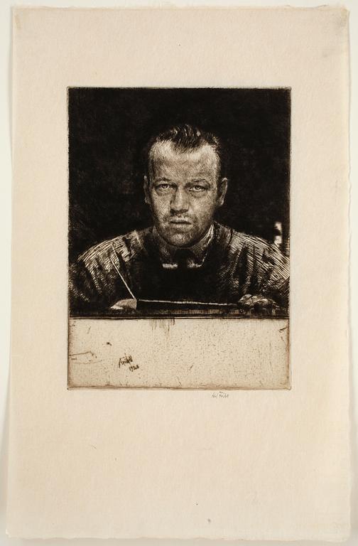 AXEL FRIDELL, torrnål (II état av II), 1927-28, signerad med blyerts.
