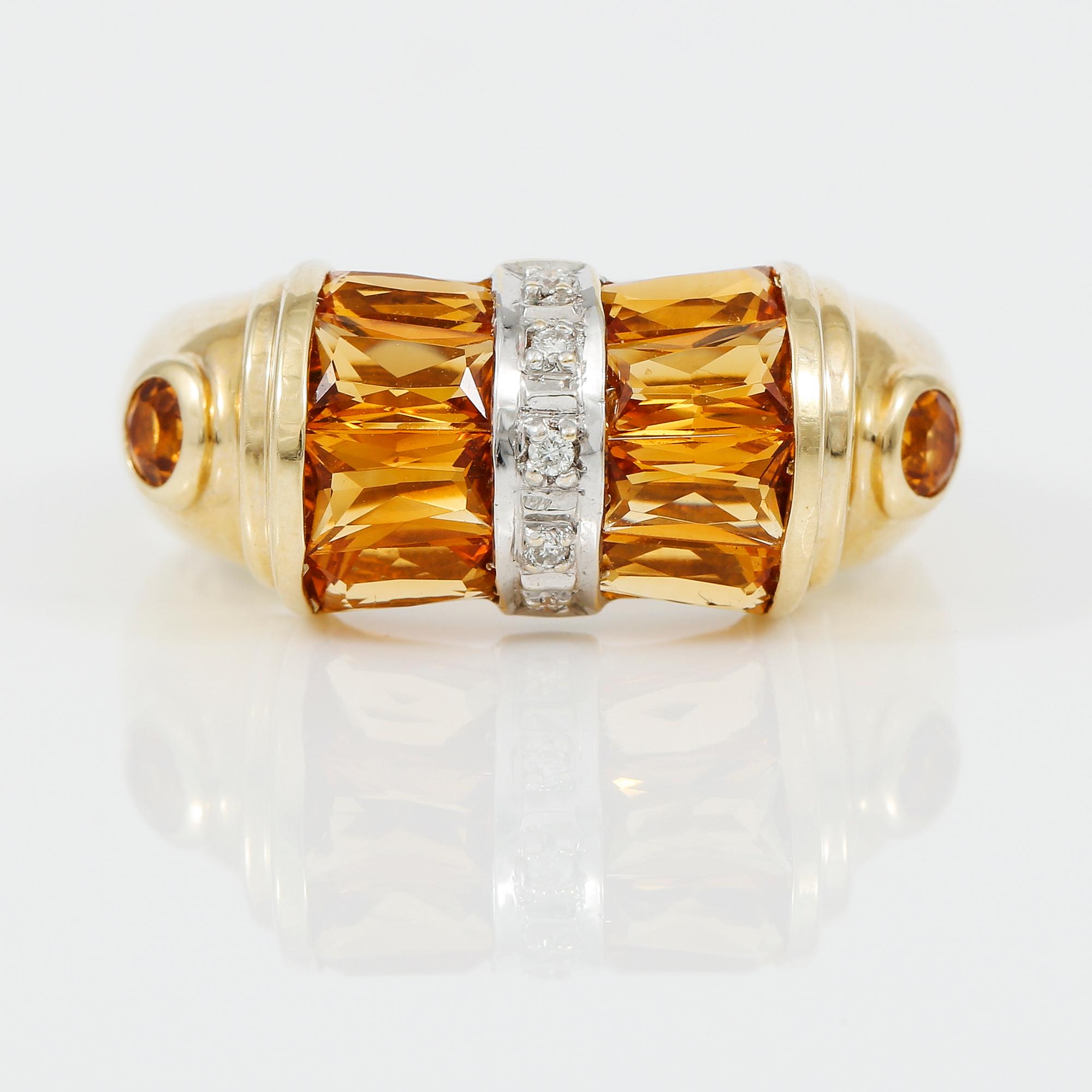 RING, gula citriner samt mindre diamanter.