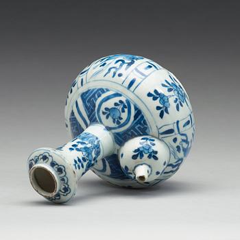 A blue and white kendi, Ming dynasty, Wanli (1572-1620).