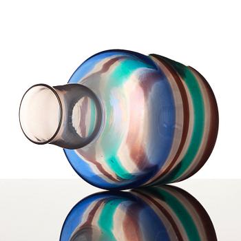 Carlo Scarpa, a rare "A fili e a fasce" glass vase, model no. 4561, Venini, Murano, Italy, ca 1942.