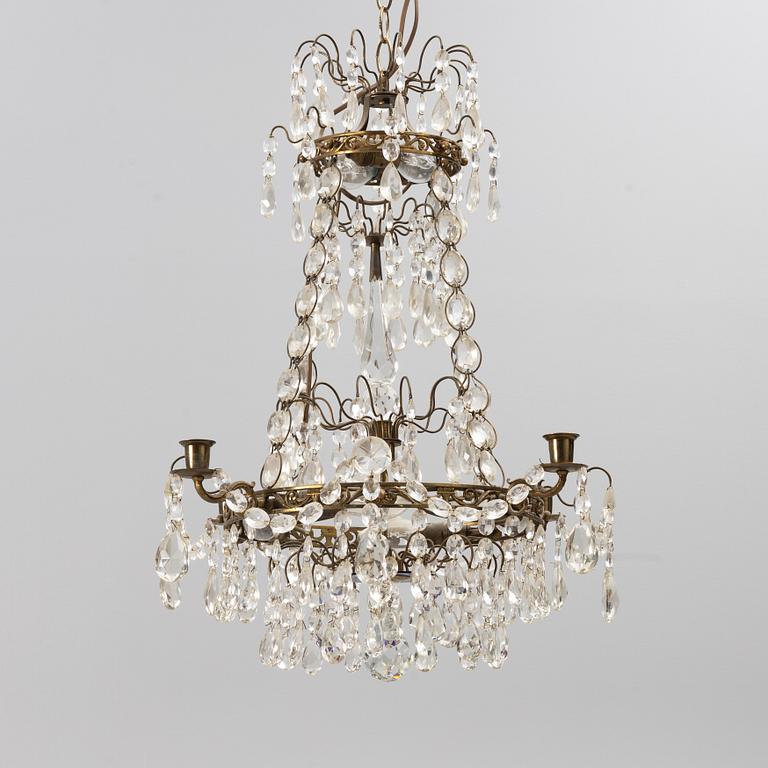 A Gustavian style chandelier, first half of the 20th century.