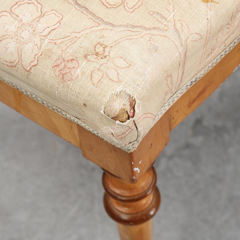 A set of six Danish Royal elm wood chairs, second half of the 19th Century.