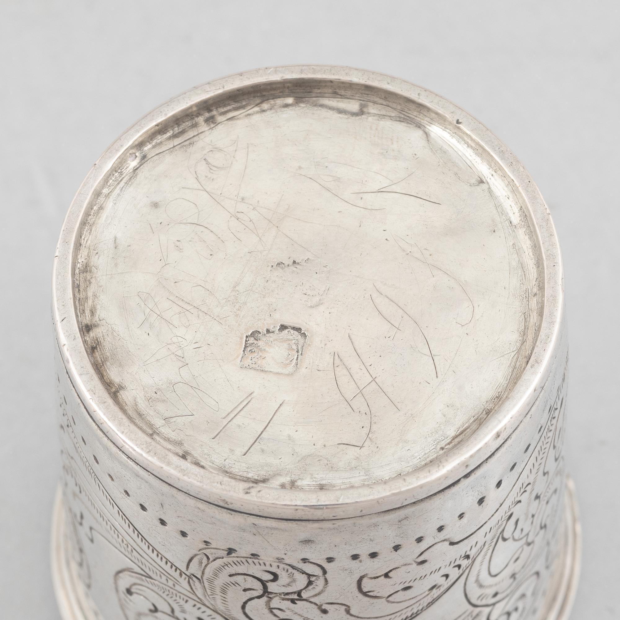 A Norwegian silver beaker, mark of Johan Peter Olsen Rust, Trondheim 1762.
