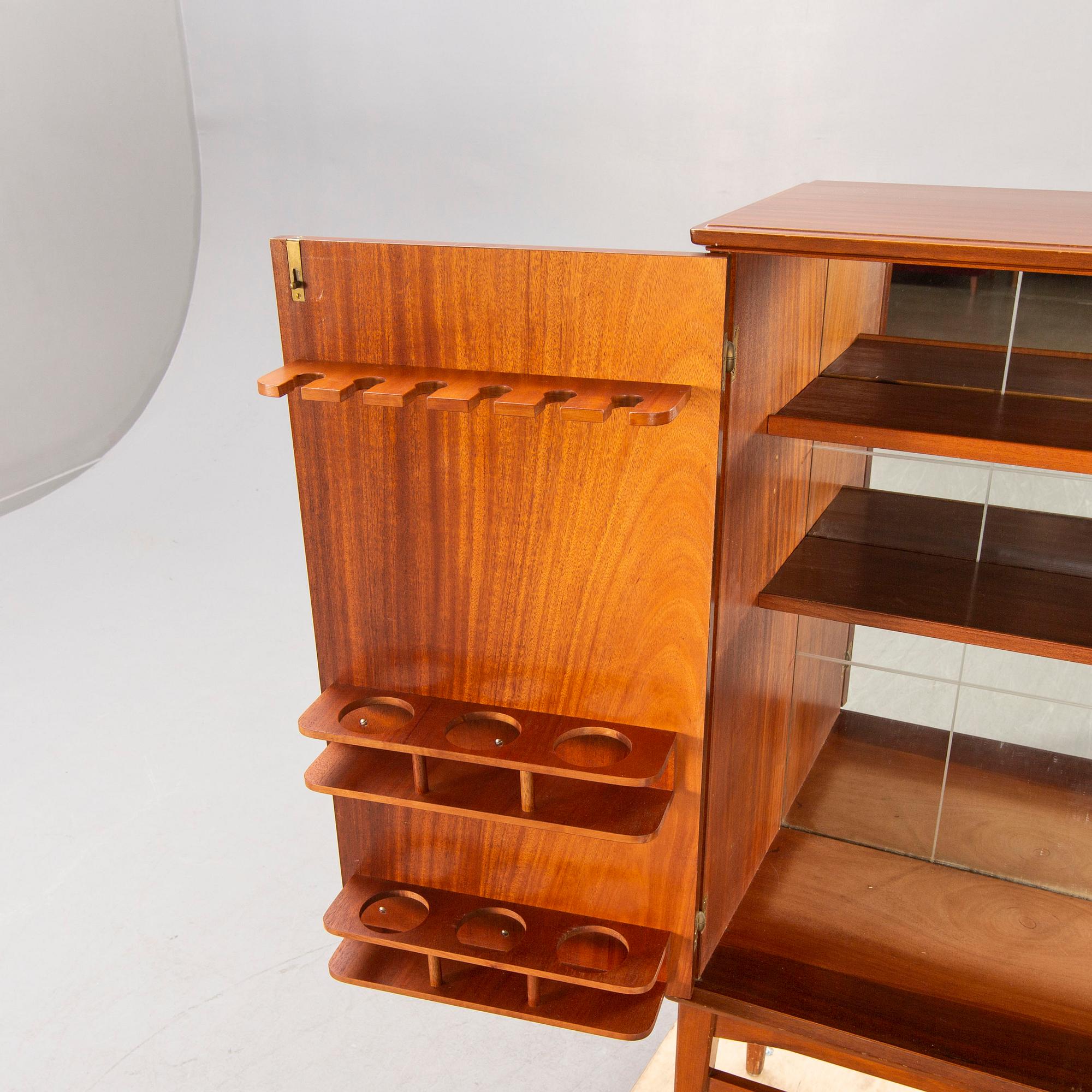 An ABRA Möbler, mid-20th century mahogany bar cabinet.