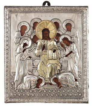 673. A Russian silver-gilt icon, S:t Petersburg 1814.