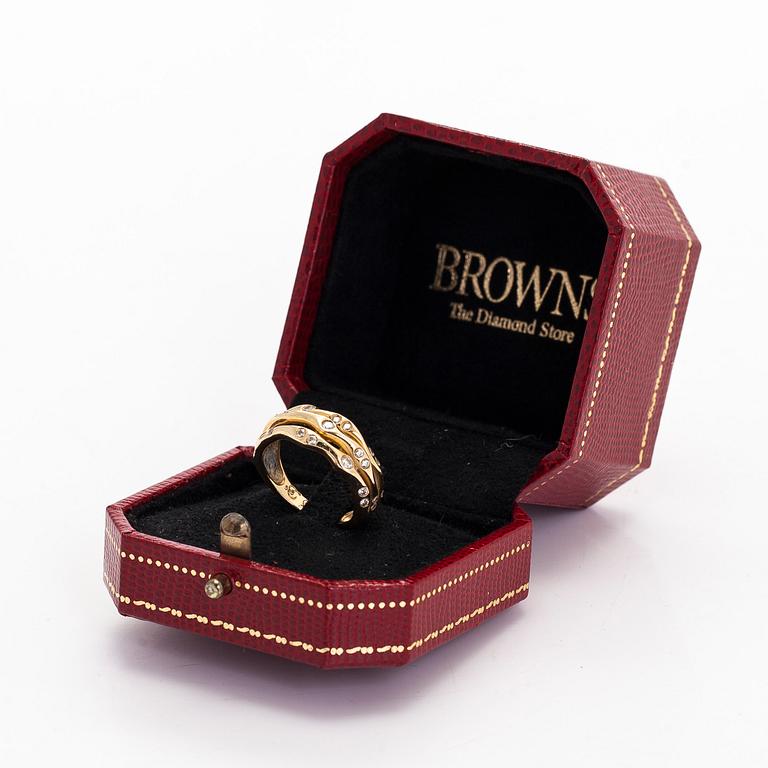 Ring, brilliant-cut diamonds, 14K gold.