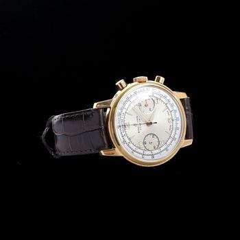 ARMBANDSUR, herr, gulddoublé och stål, Breitling Chronograph, Geneve, 1950-tal.