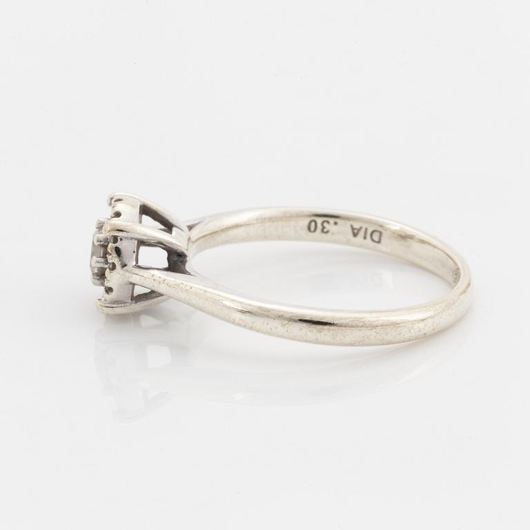 Brilliant-cut diamond ring, total 0,30 ct according to engraving.