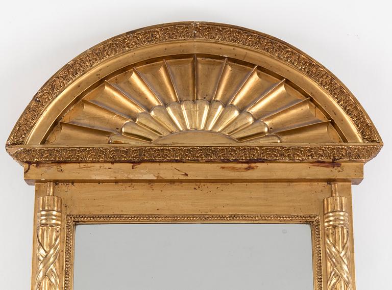 MIRROR, Empire, marked Carl Gustaf Fyrwald, active 1776-1816. Stockholm hallmark.