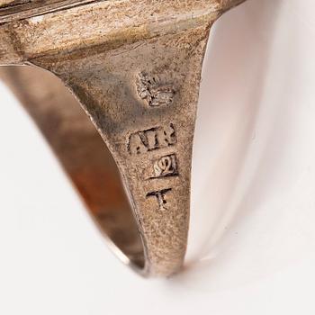 A silver sinet ring with a carneol by Anders Johan Roos, Tampere, Finland 1842.