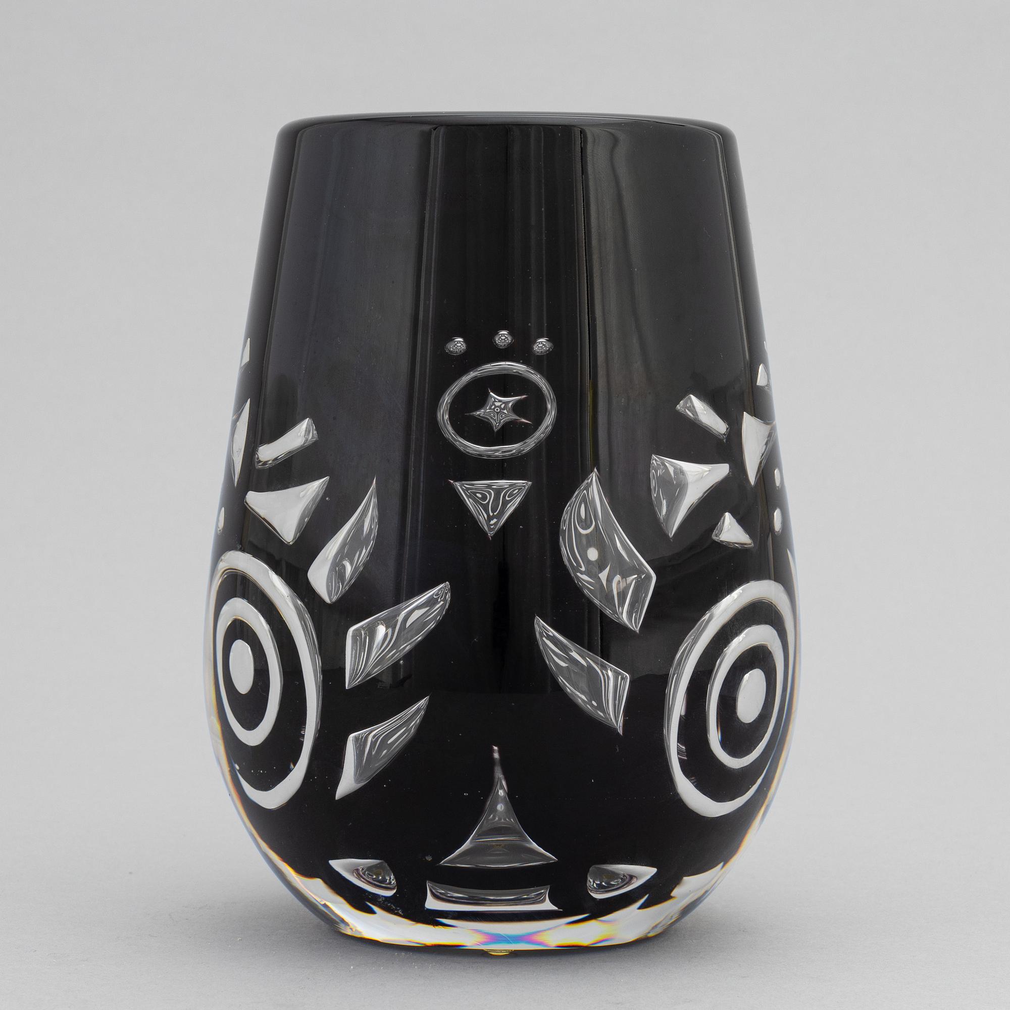 Lars Hellsten, vas, glas, "Kungen", signerad, Orrefors, 1988.