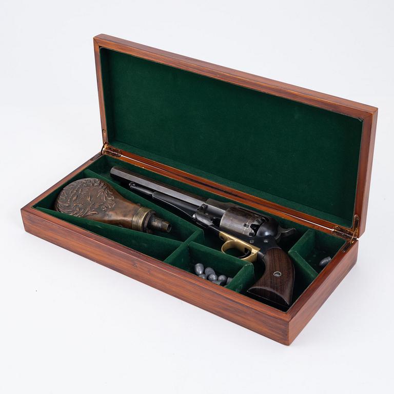 A Remington New Model Army percussion revolver, in case.