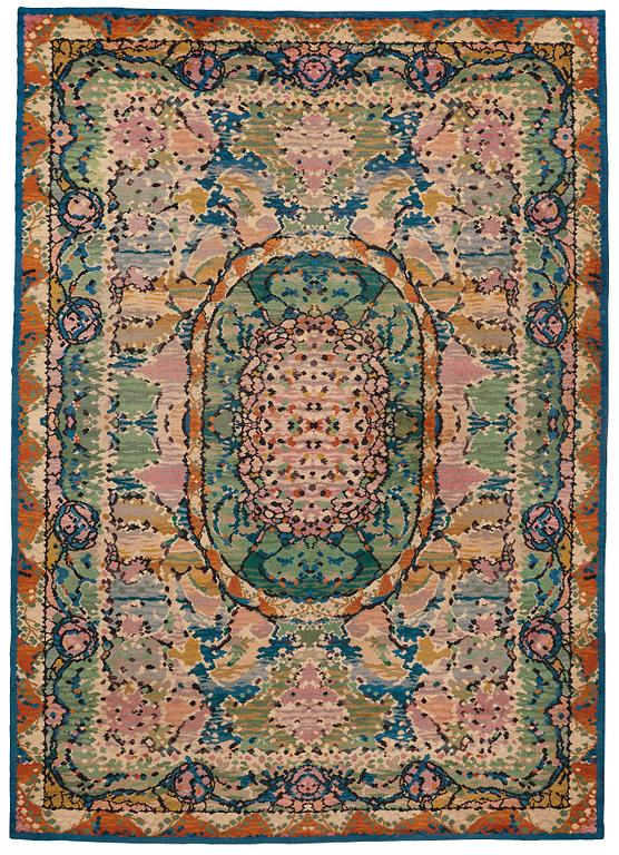 A CARPET, knotted pile, ca 488-491 x 347,5-350,5 cm, probably France, first third of the 20th century.