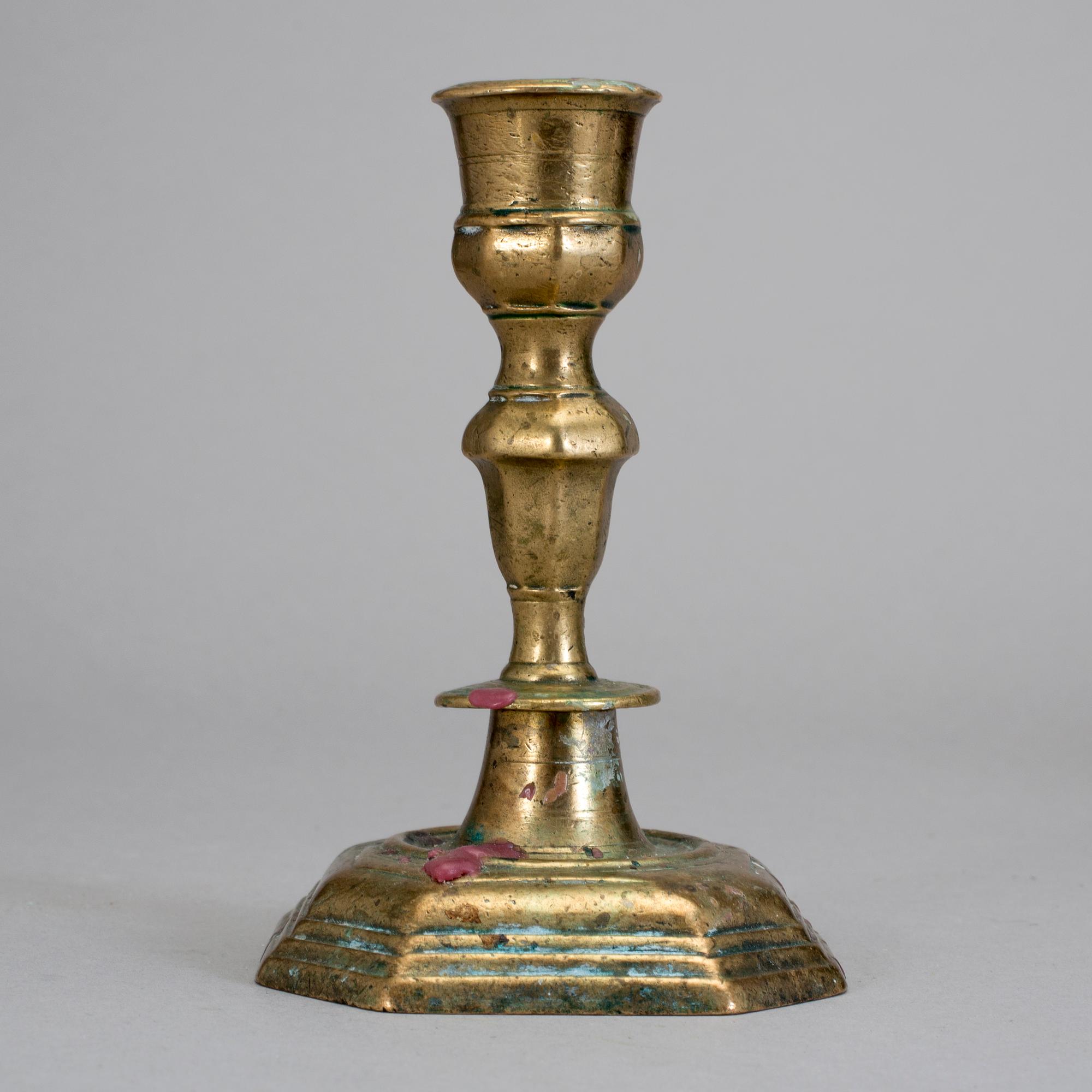 LJUSSTAKE, mässing, senbarock.