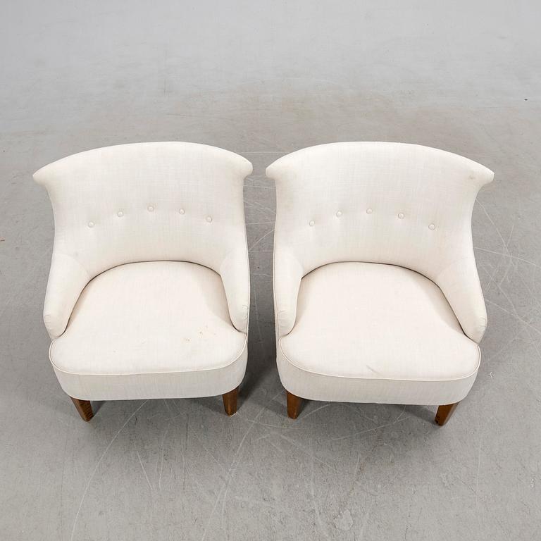 Fåtöljer, ett par, 1900-tal mitt.