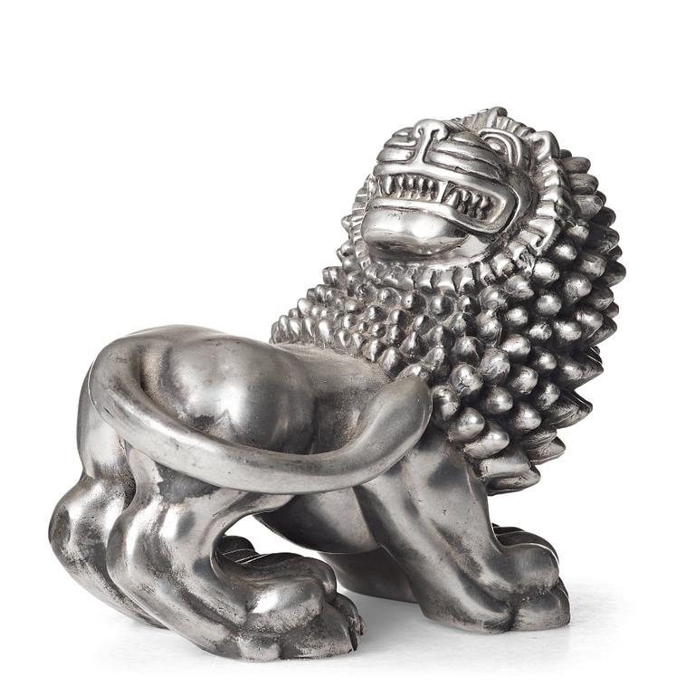 Anna Petrus, a pewter sculpture of a lion, Svenskt Tenn, Stockholm 1960.