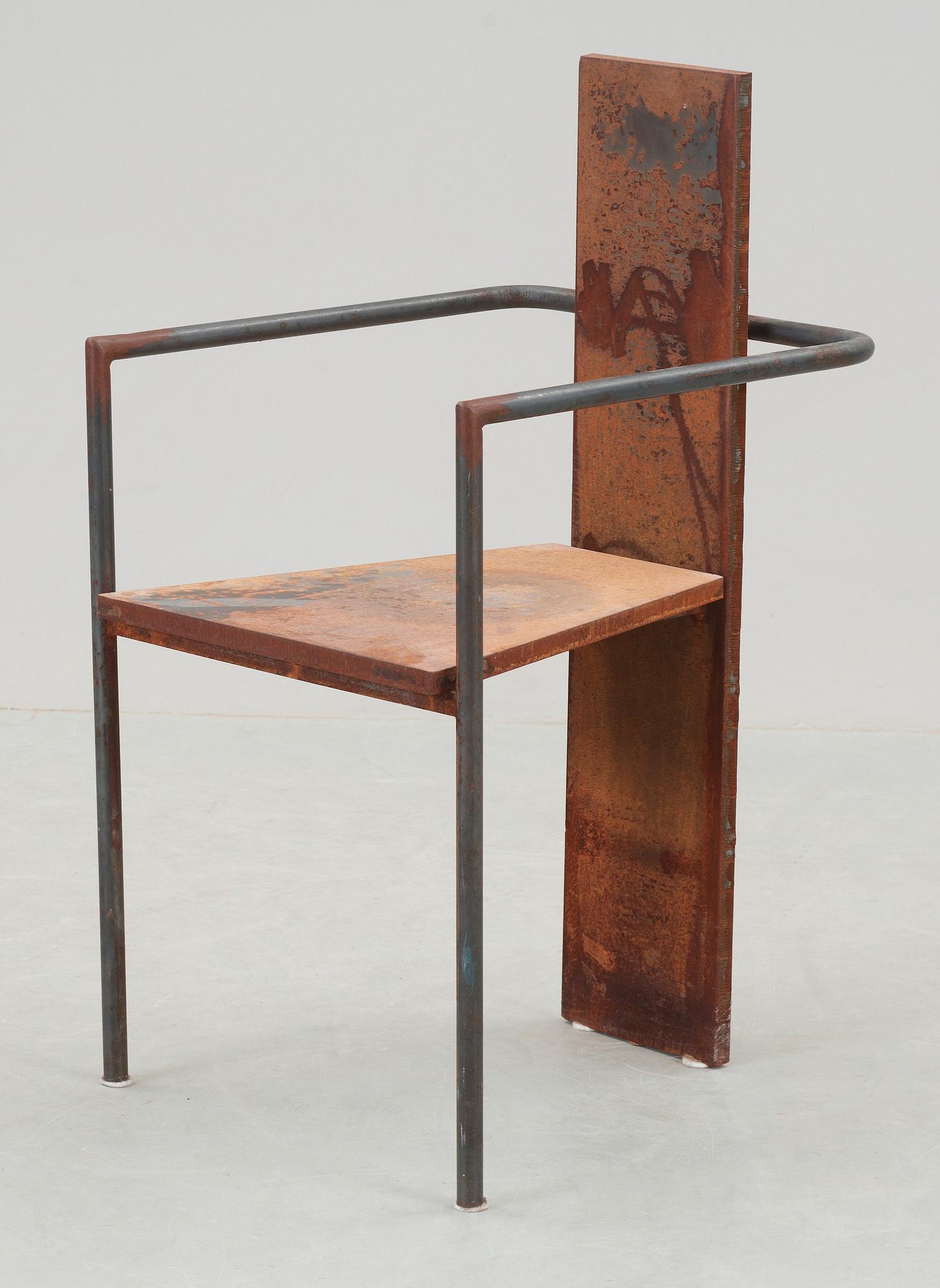 A Jonas Bohlin 'Iron Concrete' chair, Källemo AB, Värnamo 1987.