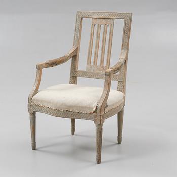 KARMSTOL, gustaviansk, sent 1700-tal.