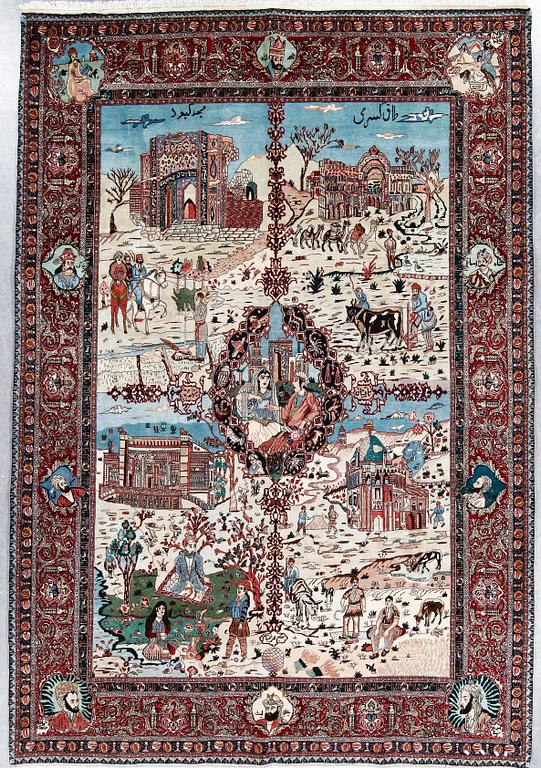 MATTA, old Täbris figural. Ca 305x220 cm.