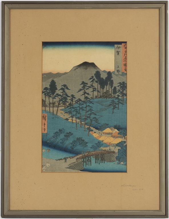 Utagawa Hiroshige I, "Iga Povince: Ueno".