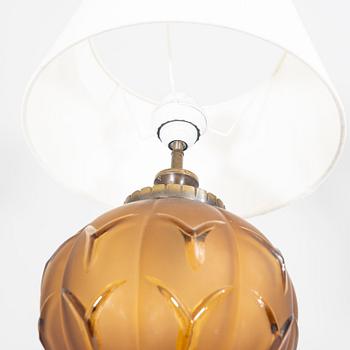 Edvin Ollers, bordslampa Elme glasbruk Swedish Grace 1930-tal.