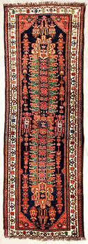 Antique Kurdish rug, approximately 336x117 cm.