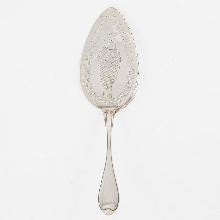 Nils Limnelius, fiskspade, silver, Stockholm 1811.