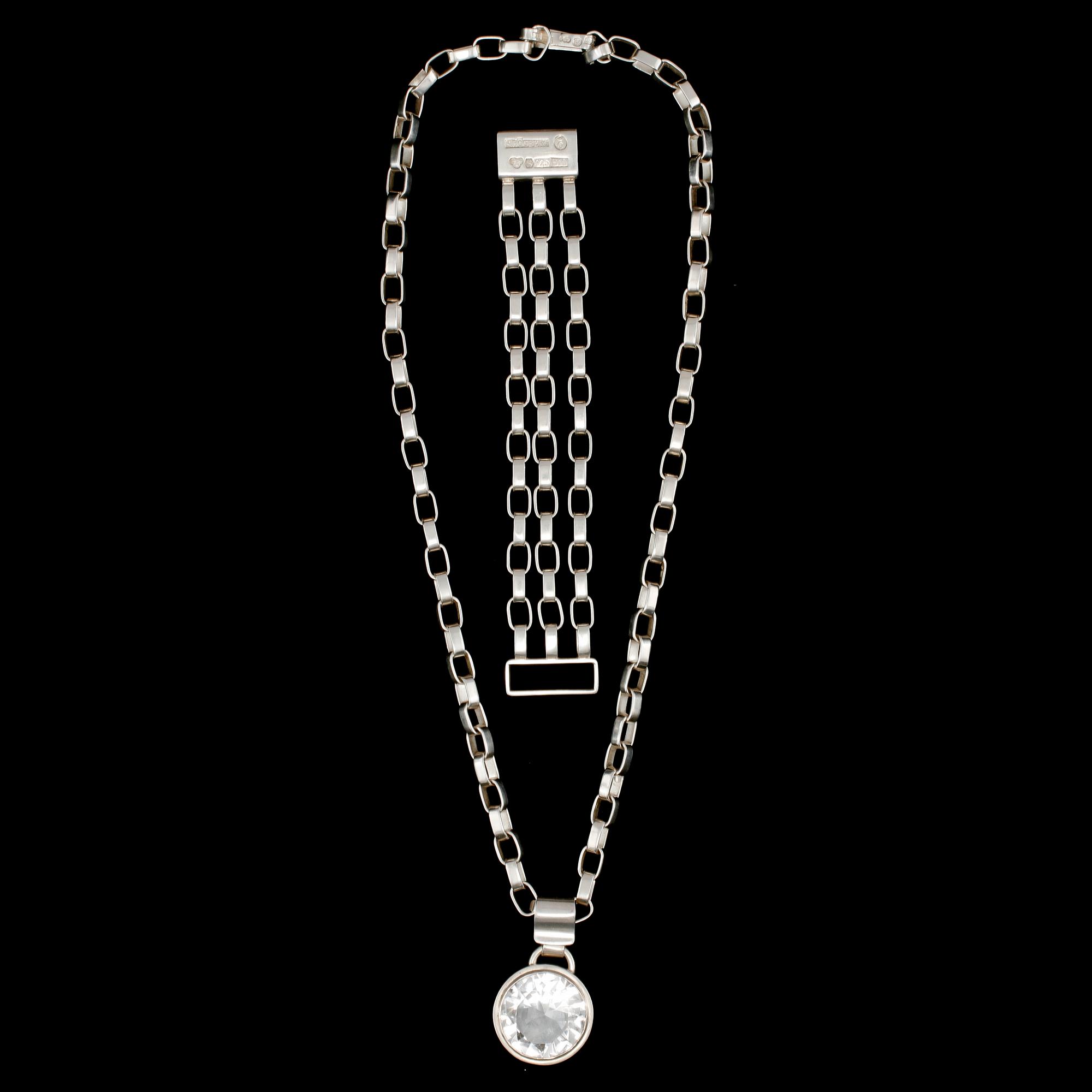 HALSLÄNK med HÄNGE samt ARMBAND, sterlingsilver, Sven-Erik Högberg, respektive Anders Högberg, Göteborg 1979. 272 g.