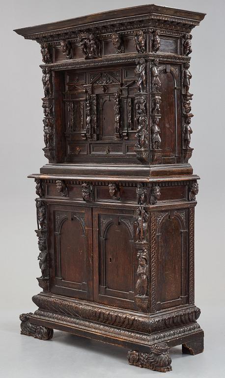 A Renaissance-style cupboard, 1800's, with older parts.